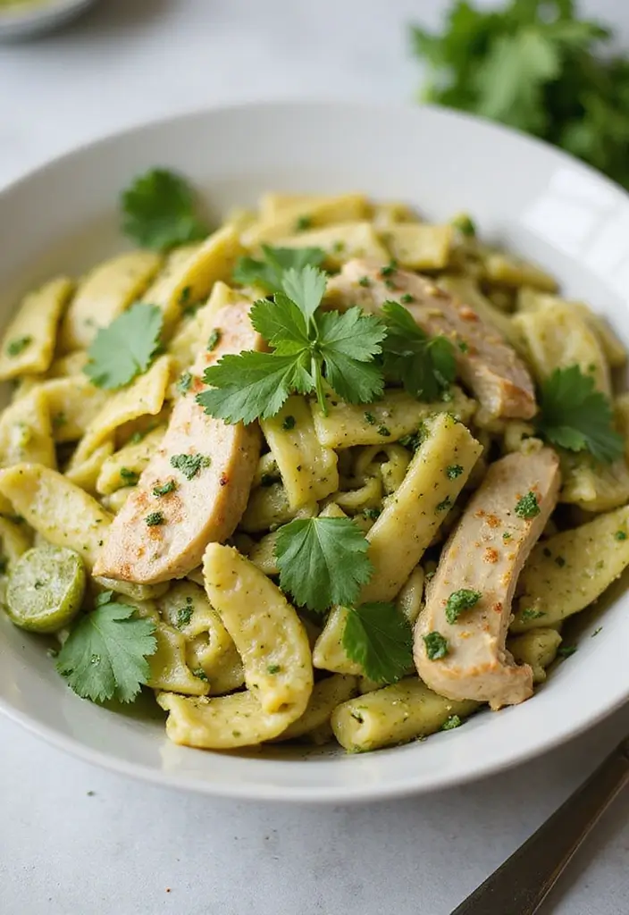 30+ Creamy Pesto Chicken Pasta Recipes Everyone Craves 134 30+ Creamy Pesto Chicken Pasta Recipes Everyone Craves - 24. Creamy Pesto Chicken Pasta with Cilantro
