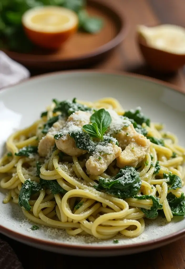 30+ Creamy Pesto Chicken Pasta Recipes Everyone Craves 12 30+ Creamy Pesto Chicken Pasta Recipes Everyone Craves - 4. Spinach and Artichoke Creamy Pesto Chicken Pasta