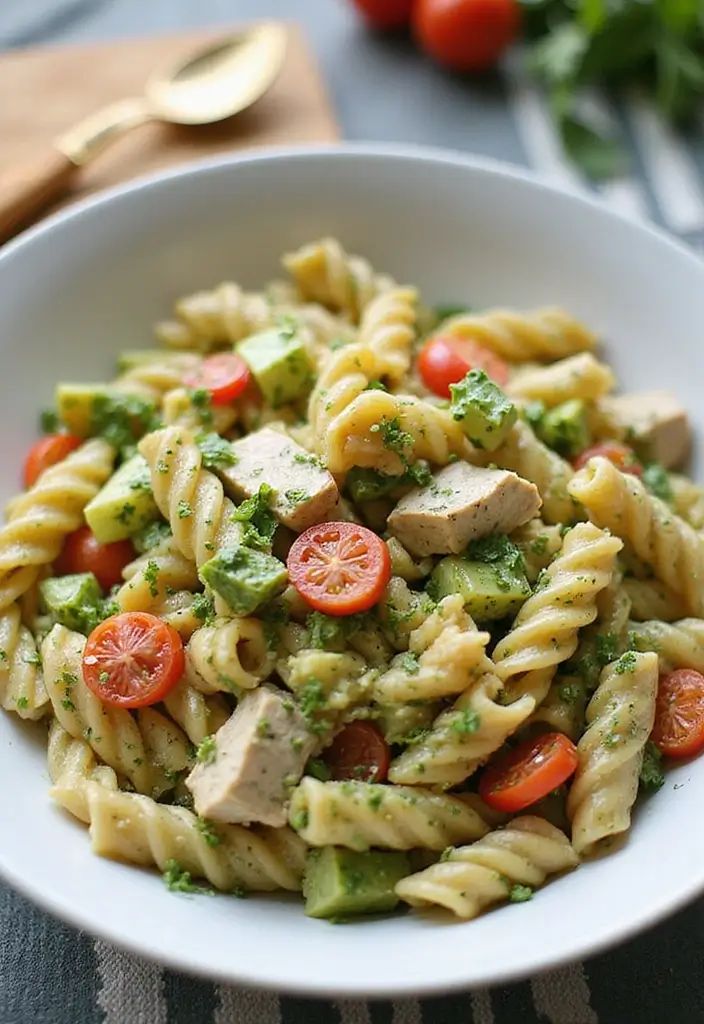 30+ Creamy Pesto Chicken Pasta Recipes Everyone Craves 24 30+ Creamy Pesto Chicken Pasta Recipes Everyone Craves - 6. Creamy Pesto Chicken Pasta Salad