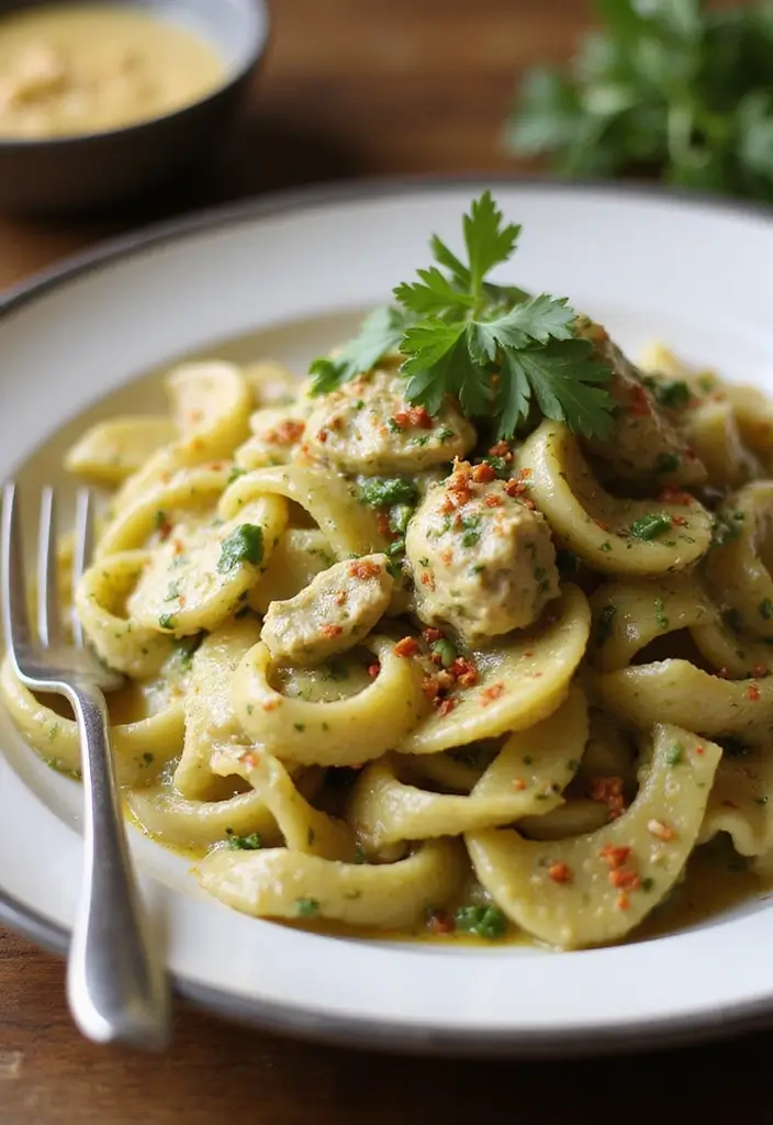 30+ Creamy Pesto Chicken Pasta Recipes Everyone Craves 31 30+ Creamy Pesto Chicken Pasta Recipes Everyone Craves - 7. Spicy Creamy Pesto Chicken Pasta