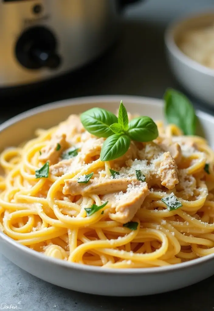 30+ Crock Pot Chicken Pasta Recipes for Effortless Weeknights - 1. Creamy Tuscan Chicken Pasta