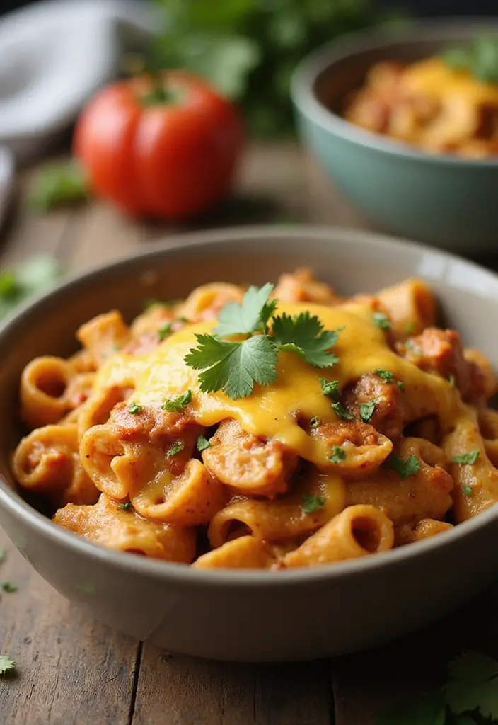 30+ Crock Pot Chicken Pasta Recipes for Effortless Weeknights - 11. Chicken Enchilada Pasta