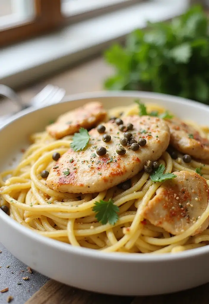 30+ Crock Pot Chicken Pasta Recipes for Effortless Weeknights - 26. Chicken Piccata Pasta
