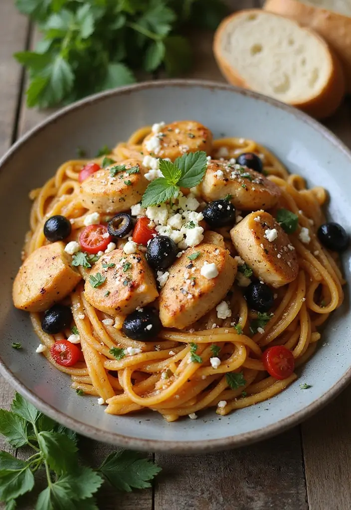 30+ Crock Pot Chicken Pasta Recipes for Effortless Weeknights - 5. Mediterranean Chicken Pasta