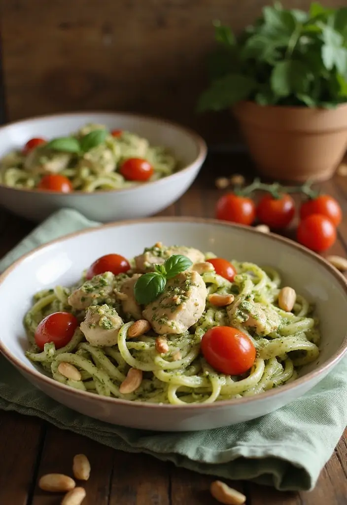 30+ Crock Pot Chicken Pasta Recipes for Effortless Weeknights - 8. Chicken Pesto Pasta