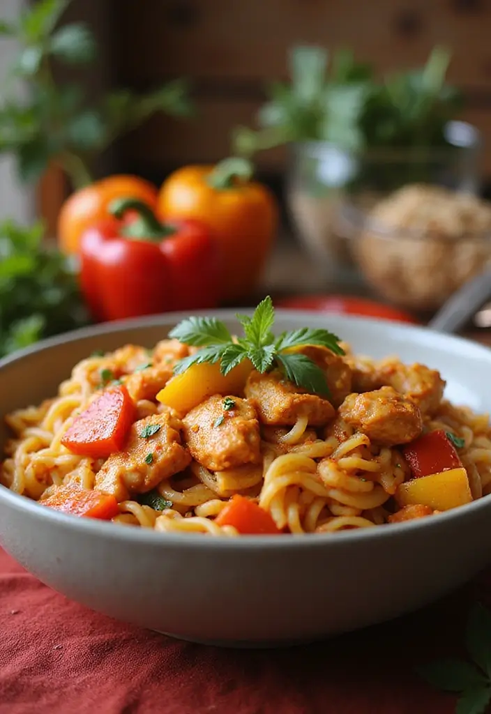 30+ Crock Pot Chicken Pasta Recipes for Effortless Weeknights - 9. Spicy Chicken Pasta with Peppers
