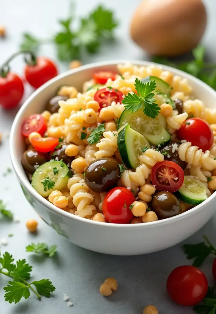 30+ Gluten Free Pasta Salad Recipes for Every Occasion 1 30+ Gluten Free Pasta Salad Recipes for Every Occasion - 1. Mediterranean Chickpea Pasta Salad