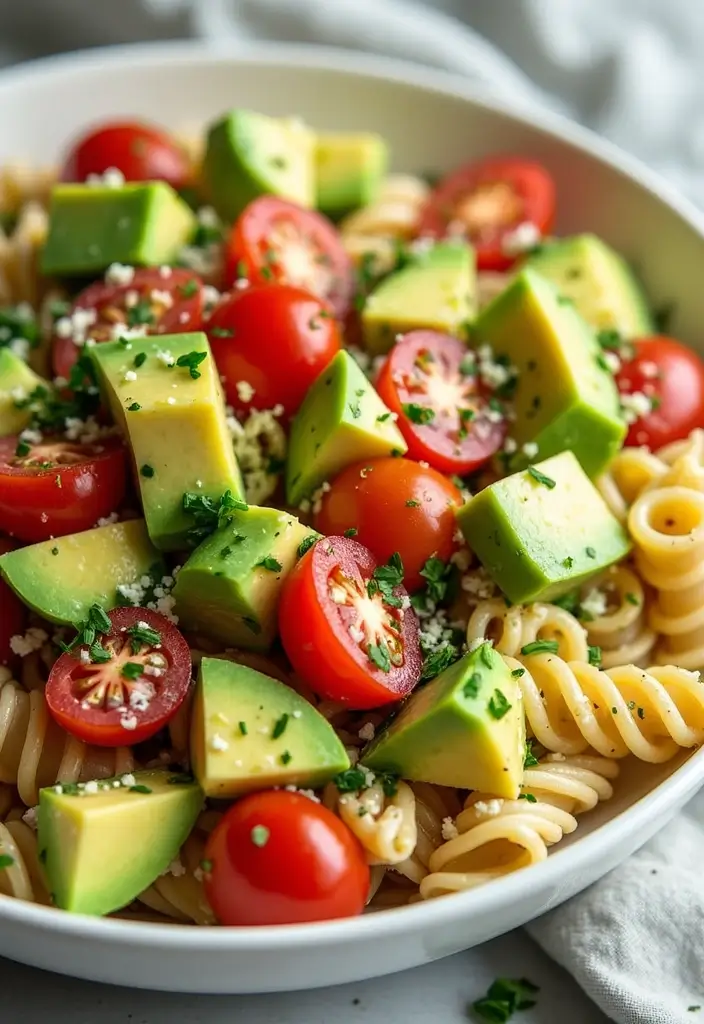 30+ Gluten Free Pasta Salad Recipes for Every Occasion 67 30+ Gluten Free Pasta Salad Recipes for Every Occasion - 11. Avocado and Tomato Pasta Salad