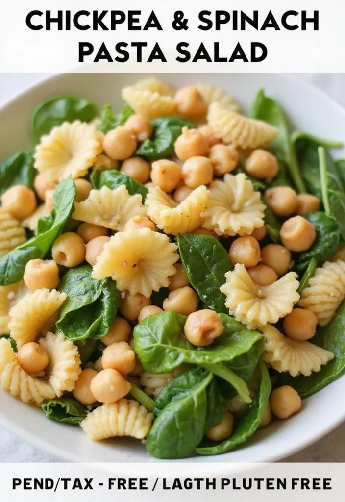 30+ Gluten Free Pasta Salad Recipes for Every Occasion 111 30+ Gluten Free Pasta Salad Recipes for Every Occasion - 19. Chickpea and Spinach Pasta Salad