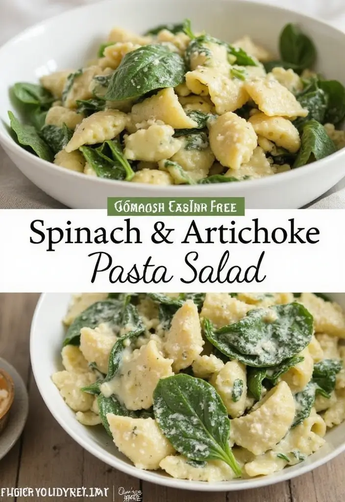 30+ Gluten Free Pasta Salad Recipes for Every Occasion 158 30+ Gluten Free Pasta Salad Recipes for Every Occasion - 26. Spinach and Artichoke Pasta Salad