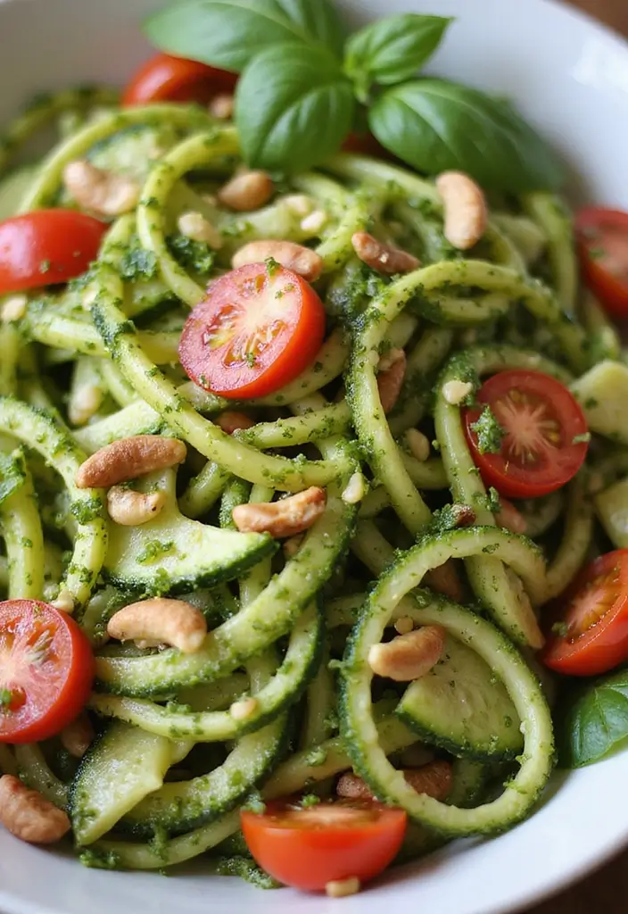 30+ Gluten Free Pasta Salad Recipes for Every Occasion 15 30+ Gluten Free Pasta Salad Recipes for Every Occasion - 3. Pesto Zucchini Noodle Salad