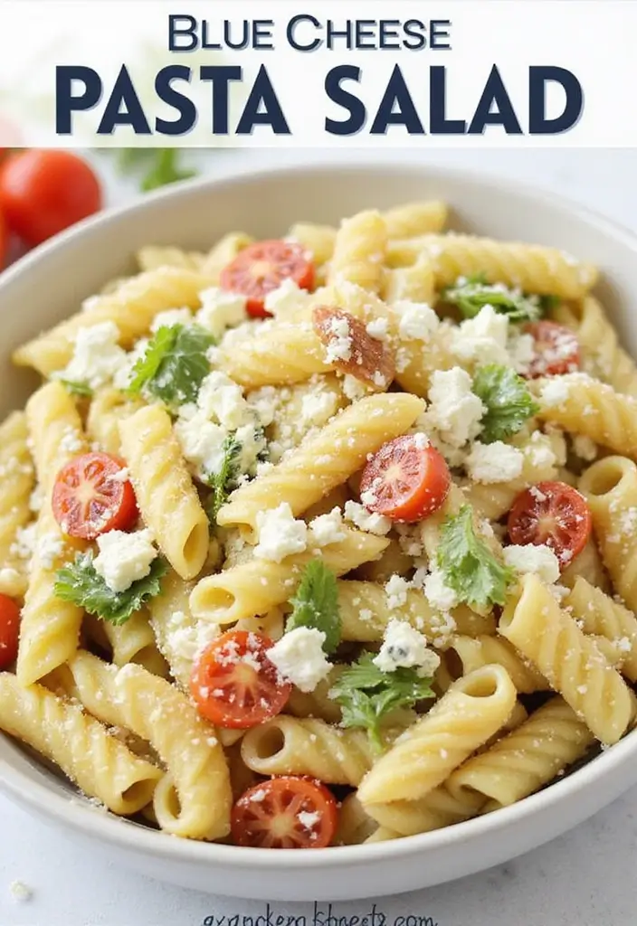 30+ Gluten Free Pasta Salad Recipes for Every Occasion 187 30+ Gluten Free Pasta Salad Recipes for Every Occasion - 30. Creamy Blue Cheese Pasta Salad