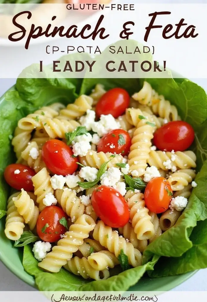 30+ Gluten Free Pasta Salad Recipes for Every Occasion 29 30+ Gluten Free Pasta Salad Recipes for Every Occasion - 5. Spinach and Feta Pasta Salad