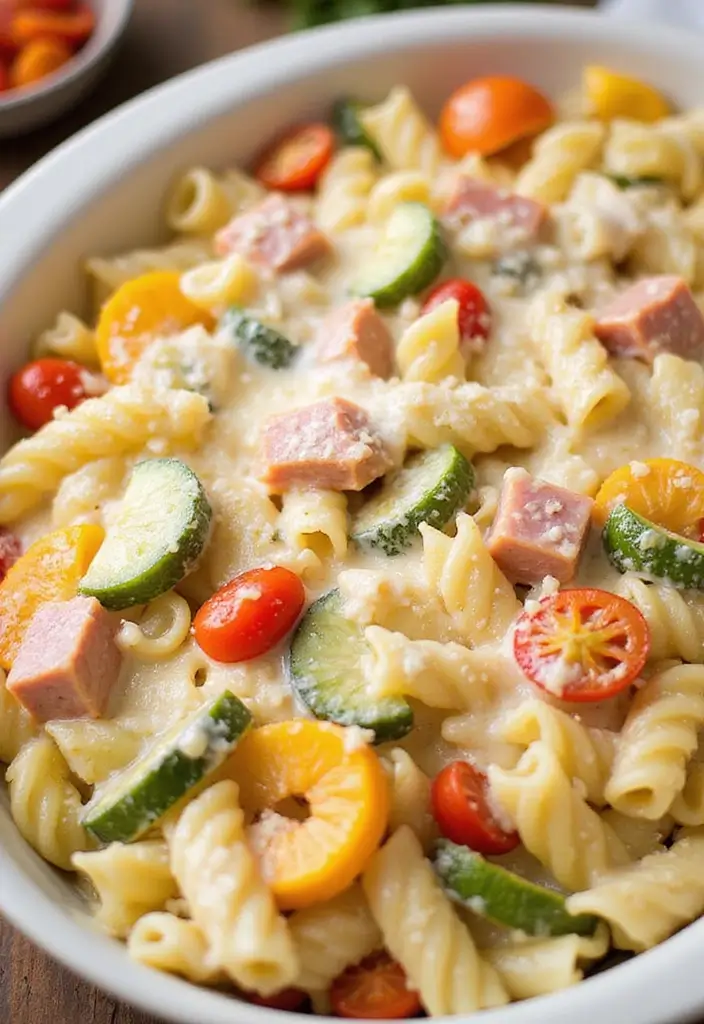 30+ Ham and Pasta Casserole Recipes for Cozy Family Nights 92 30+ Ham and Pasta Casserole Recipes for Cozy Family Nights - 14. Ham and Alfredo Pasta Bake with Vegetables