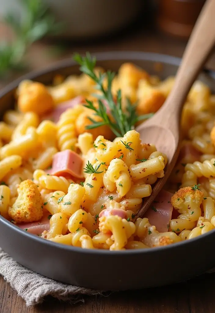 30+ Ham and Pasta Casserole Recipes for Cozy Family Nights 141 30+ Ham and Pasta Casserole Recipes for Cozy Family Nights - 21. Ham and Pasta Bake with Cauliflower