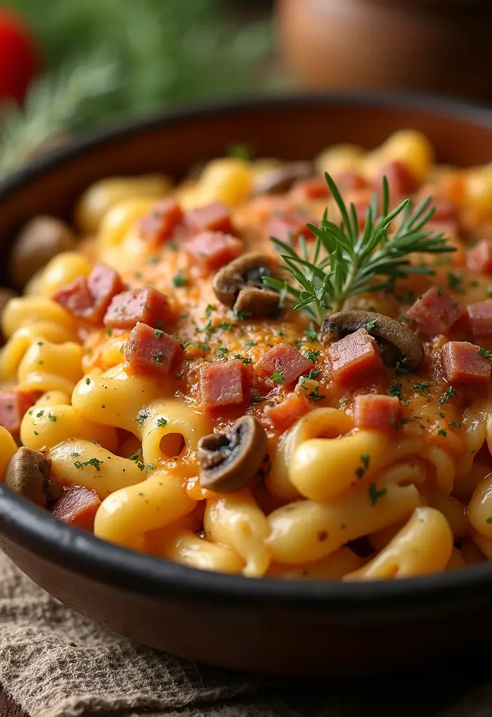 30+ Ham and Pasta Casserole Recipes for Cozy Family Nights 50 30+ Ham and Pasta Casserole Recipes for Cozy Family Nights - 8. Ham and Mushroom Pasta Bake