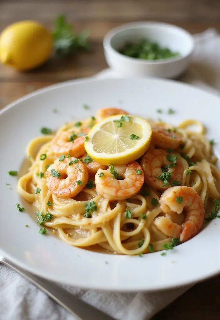 30+ Heavy Cream Dinner Pasta Recipes That Taste Restaurant-Quality 85 30+ Heavy Cream Dinner Pasta Recipes That Taste Restaurant-Quality - 15. Creamy Lemon Garlic Shrimp Pasta