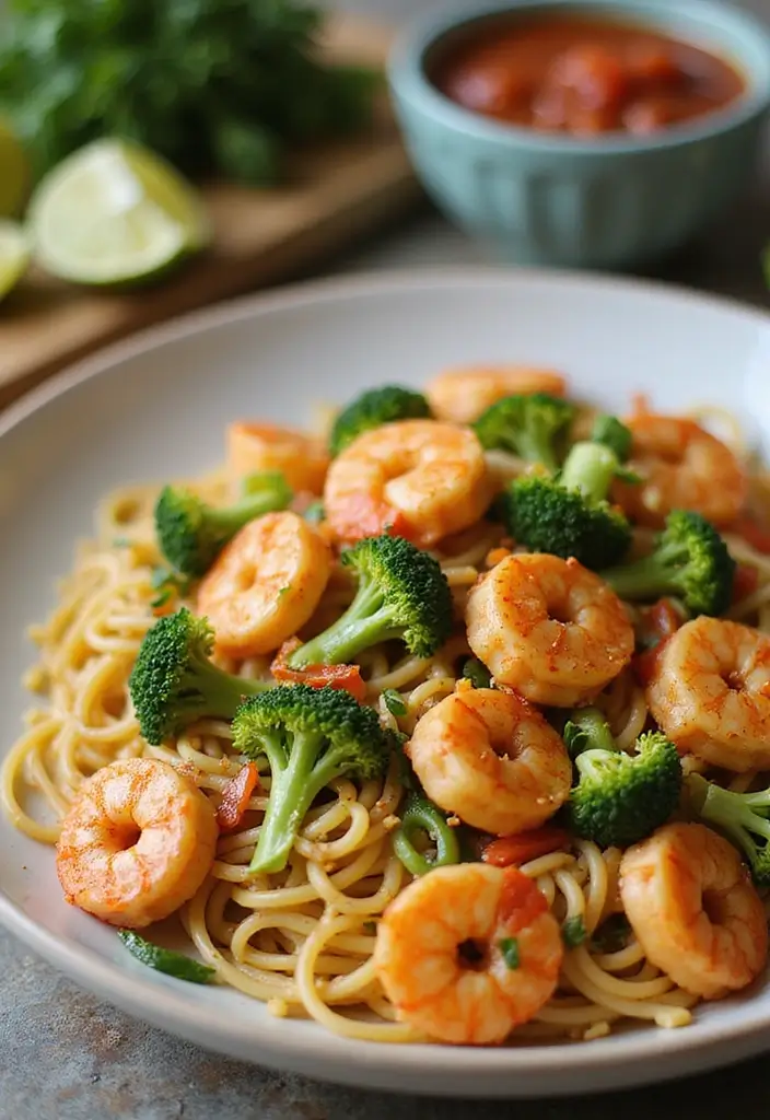 30+ Heavy Cream Dinner Pasta Recipes That Taste Restaurant-Quality 113 30+ Heavy Cream Dinner Pasta Recipes That Taste Restaurant-Quality - 19. Spicy Shrimp and Broccoli Pasta