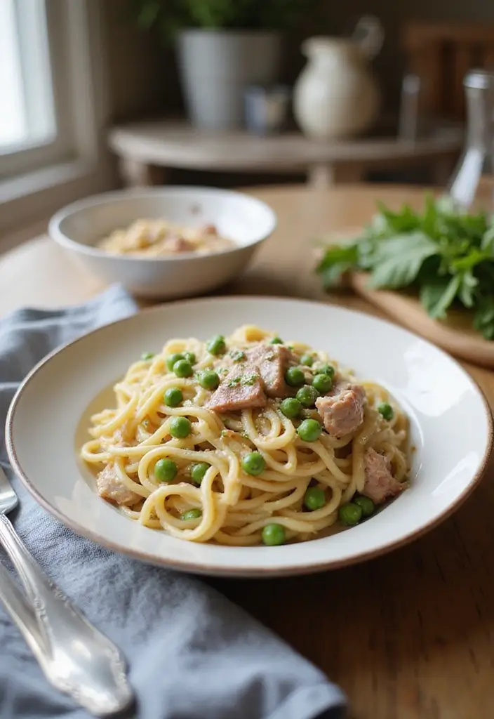 30+ Heavy Cream Dinner Pasta Recipes That Taste Restaurant-Quality 152 30+ Heavy Cream Dinner Pasta Recipes That Taste Restaurant-Quality - 26. Creamy Ham and Peas Pasta