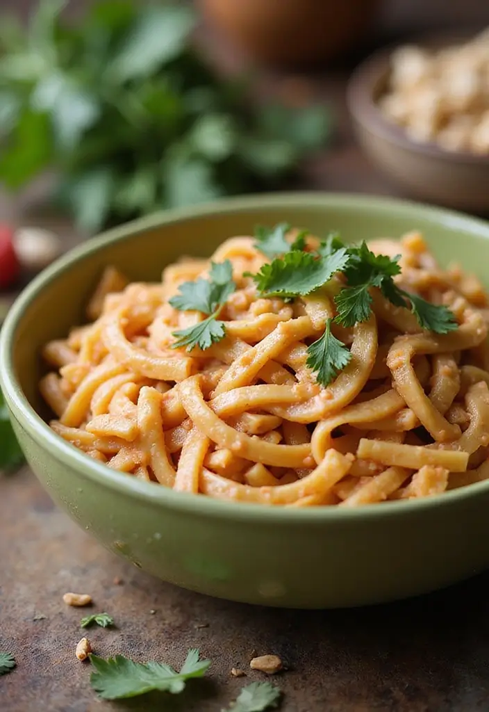 30+ Heavy Cream Dinner Pasta Recipes That Taste Restaurant-Quality 173 30+ Heavy Cream Dinner Pasta Recipes That Taste Restaurant-Quality - 29. Thai Peanut Cream Pasta