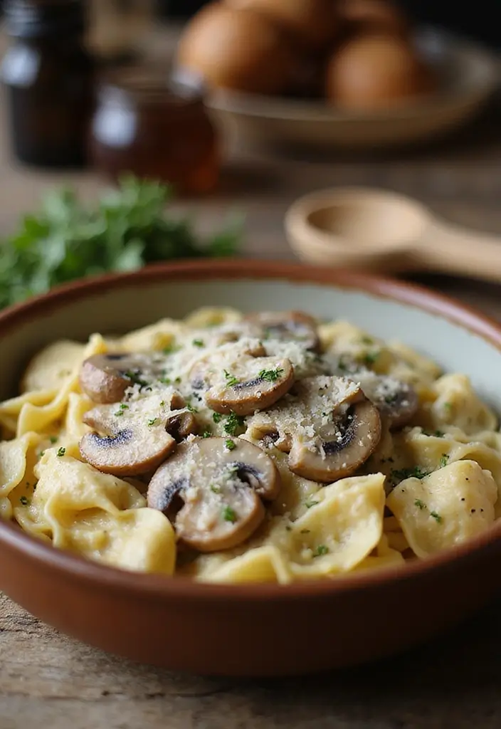 30+ Heavy Cream Dinner Pasta Recipes That Taste Restaurant-Quality 13 30+ Heavy Cream Dinner Pasta Recipes That Taste Restaurant-Quality - 3. Creamy Mushroom Farfalle