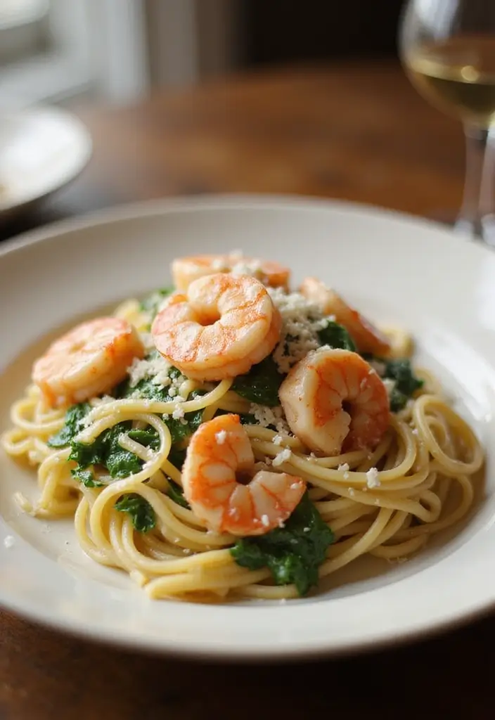 30+ Heavy Cream Dinner Pasta Recipes That Taste Restaurant-Quality 18 30+ Heavy Cream Dinner Pasta Recipes That Taste Restaurant-Quality - 4. Shrimp Alfredo with Spinach