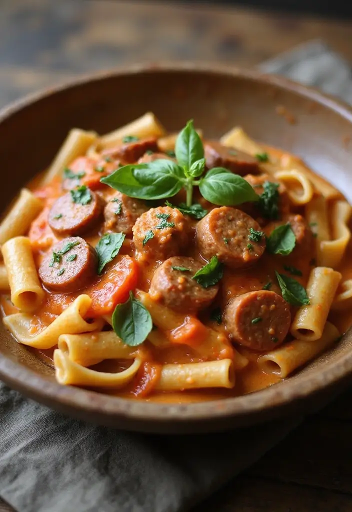 30+ Hot Italian Sausage Pasta Recipes for Bold Flavors - 17. Sausage and Tomato Cream Pasta