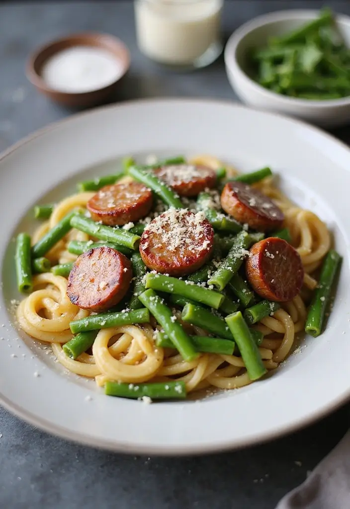 30+ Hot Italian Sausage Pasta Recipes for Bold Flavors - 21. Sausage and Green Bean Pasta