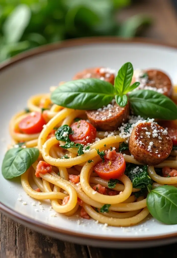 30+ Hot Italian Sausage Pasta Recipes for Bold Flavors - 6. Italian Sausage and Spinach Pasta