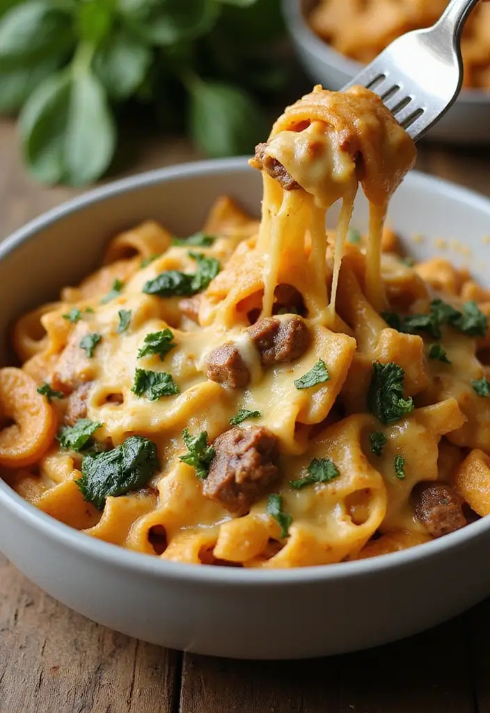 30+ One Pan Pasta Recipes with Ground Beef for Effortless Meals 1 30+ One Pan Pasta Recipes with Ground Beef for Effortless Meals - 1. Cheesy Beef and Spinach Pasta