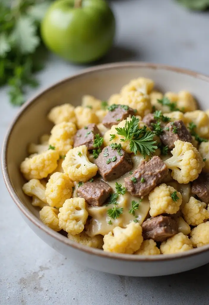 30+ One Pan Pasta Recipes with Ground Beef for Effortless Meals 63 30+ One Pan Pasta Recipes with Ground Beef for Effortless Meals - 13. Beef and Cauliflower Pasta