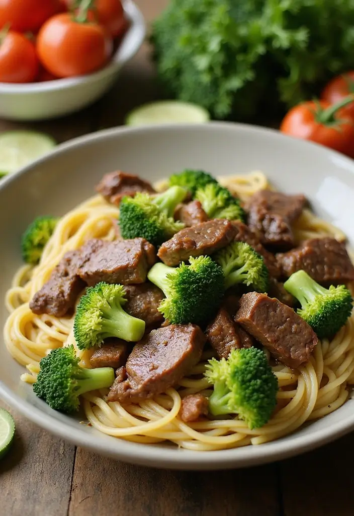 30+ One Pan Pasta Recipes with Ground Beef for Effortless Meals 152 30+ One Pan Pasta Recipes with Ground Beef for Effortless Meals - 28. Beef and Broccoli Pasta Toss