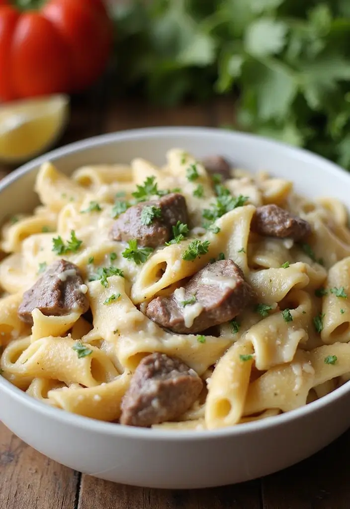 30+ One Pan Pasta Recipes with Ground Beef for Effortless Meals 28 30+ One Pan Pasta Recipes with Ground Beef for Effortless Meals - 6. One-Pot Beef Alfredo Pasta