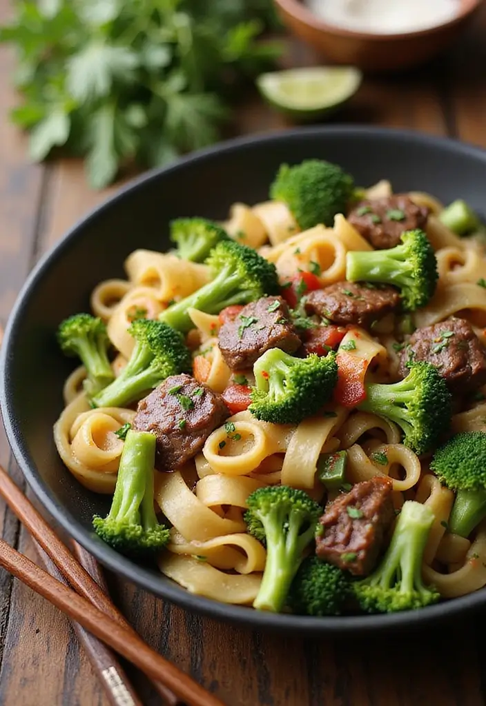 30+ One Pan Pasta Recipes with Ground Beef for Effortless Meals 40 30+ One Pan Pasta Recipes with Ground Beef for Effortless Meals - 8. Beef and Broccoli Pasta Stir-Fry