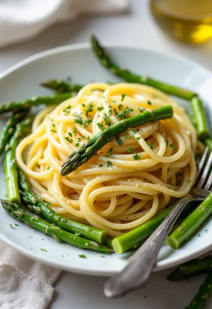 30+ Pasta Recipes for Pregnant Women That Are Nutritious and Safe 52 30+ Pasta Recipes for Pregnant Women That Are Nutritious and Safe - 18. Garlic Butter Pasta with Asparagus