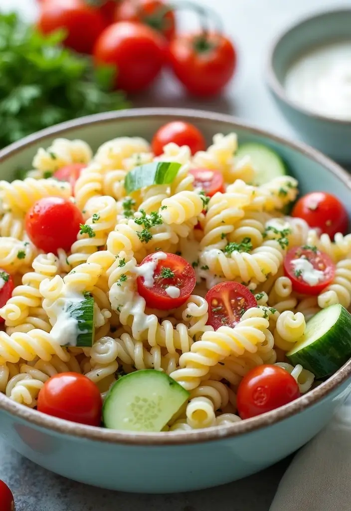 30+ Pasta Salad Recipes with Ranch Dressing Everyone Will Love 1 30+ Pasta Salad Recipes with Ranch Dressing Everyone Will Love - 1. Classic Ranch Pasta Salad