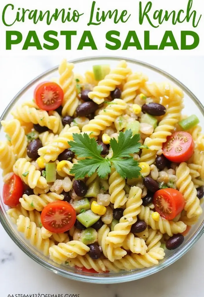 30+ Pasta Salad Recipes with Ranch Dressing Everyone Will Love 73 30+ Pasta Salad Recipes with Ranch Dressing Everyone Will Love - 13. Cilantro Lime Ranch Pasta Salad