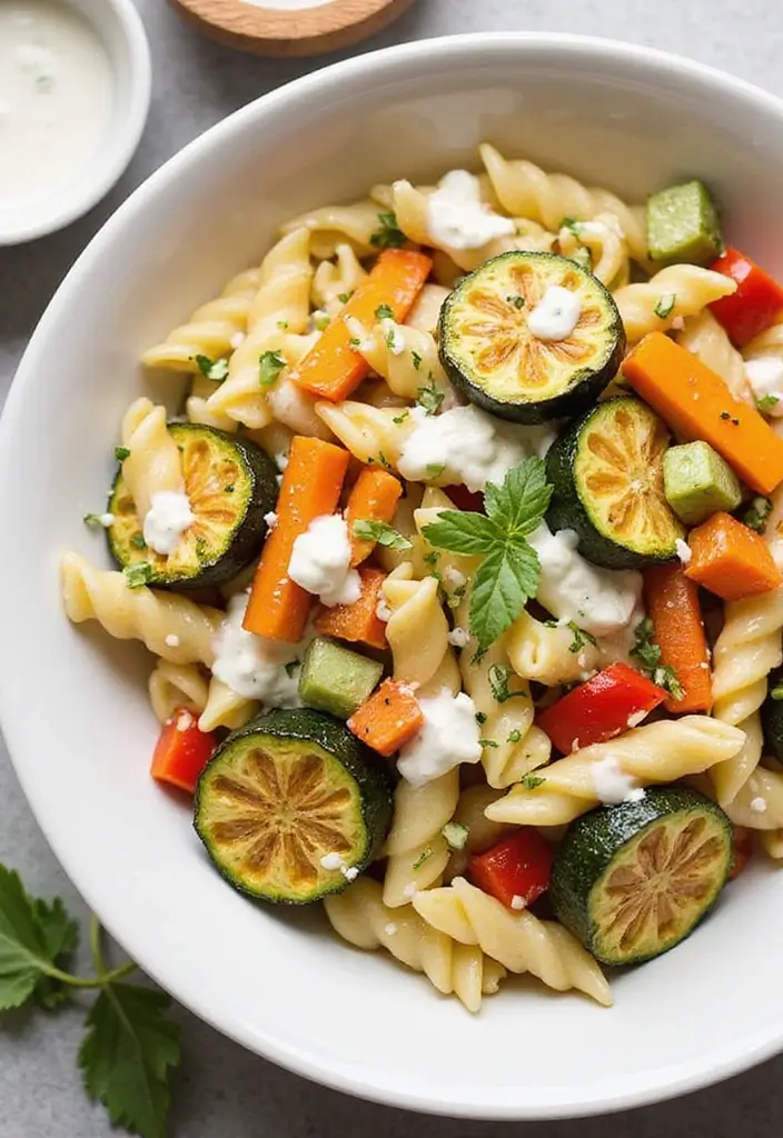 30+ Pasta Salad Recipes with Ranch Dressing Everyone Will Love 87 30+ Pasta Salad Recipes with Ranch Dressing Everyone Will Love - 15. Roasted Vegetable Ranch Pasta Salad