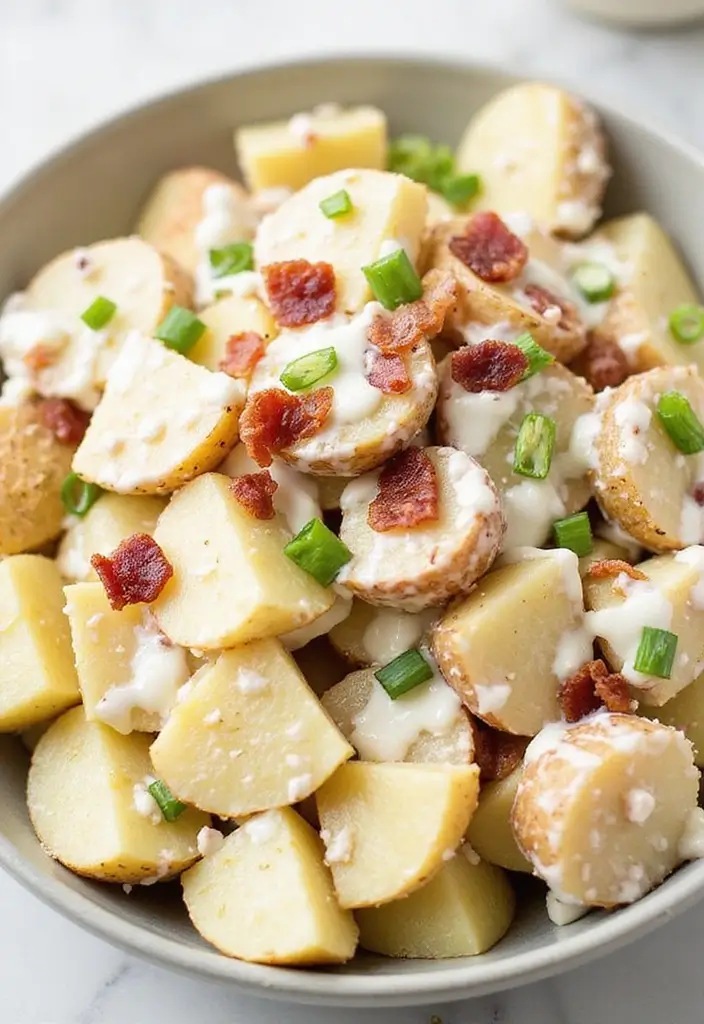 30+ Pasta Salad Recipes with Ranch Dressing Everyone Will Love 97 30+ Pasta Salad Recipes with Ranch Dressing Everyone Will Love - 17. Bacon Ranch Potato Salad