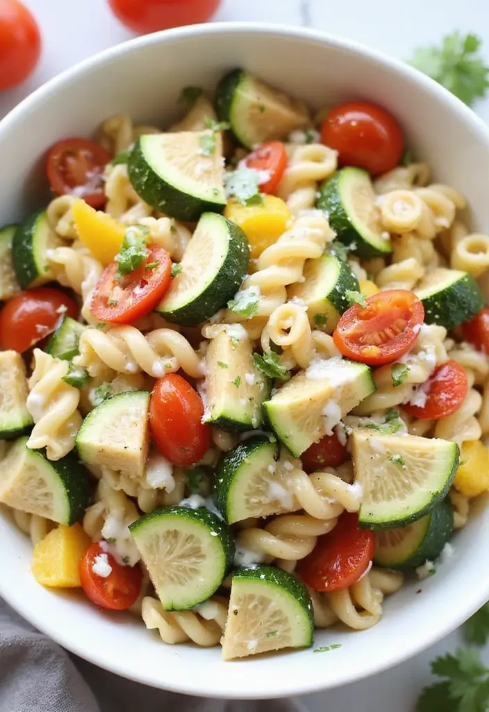 30+ Pasta Salad Recipes with Ranch Dressing Everyone Will Love 112 30+ Pasta Salad Recipes with Ranch Dressing Everyone Will Love - 20. Summer Garden Ranch Pasta Salad