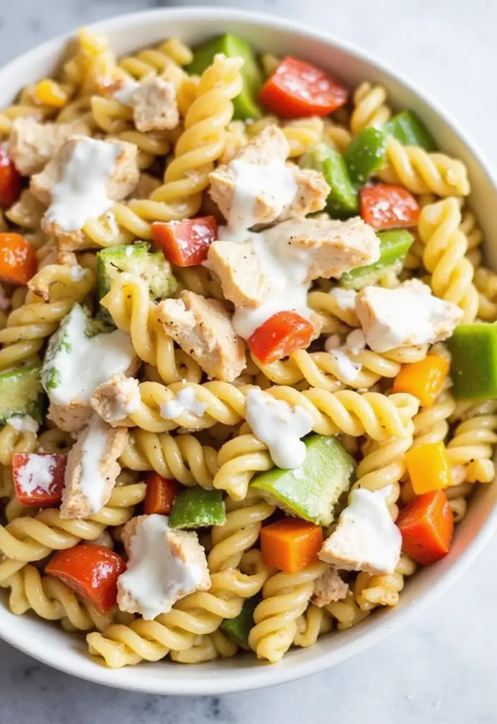 30+ Pasta Salad Recipes with Ranch Dressing Everyone Will Love 119 30+ Pasta Salad Recipes with Ranch Dressing Everyone Will Love - 21. Loaded Ranch Pasta Salad