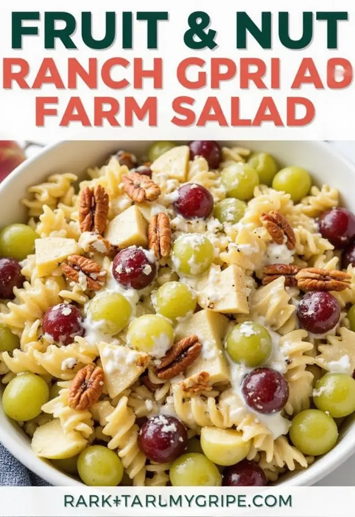 30+ Pasta Salad Recipes with Ranch Dressing Everyone Will Love 127 30+ Pasta Salad Recipes with Ranch Dressing Everyone Will Love - 23. Fruit and Nut Ranch Pasta Salad