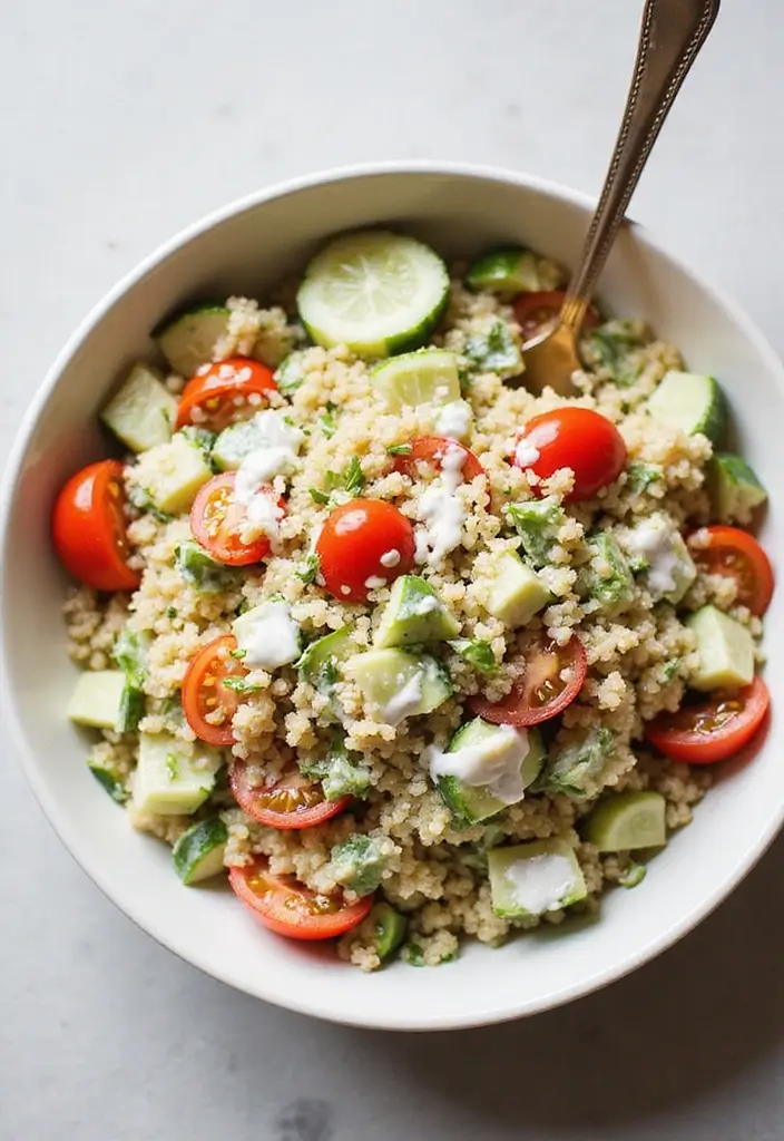 30+ Pasta Salad Recipes with Ranch Dressing Everyone Will Love 156 30+ Pasta Salad Recipes with Ranch Dressing Everyone Will Love - 28. Creamy Ranch Quinoa Salad