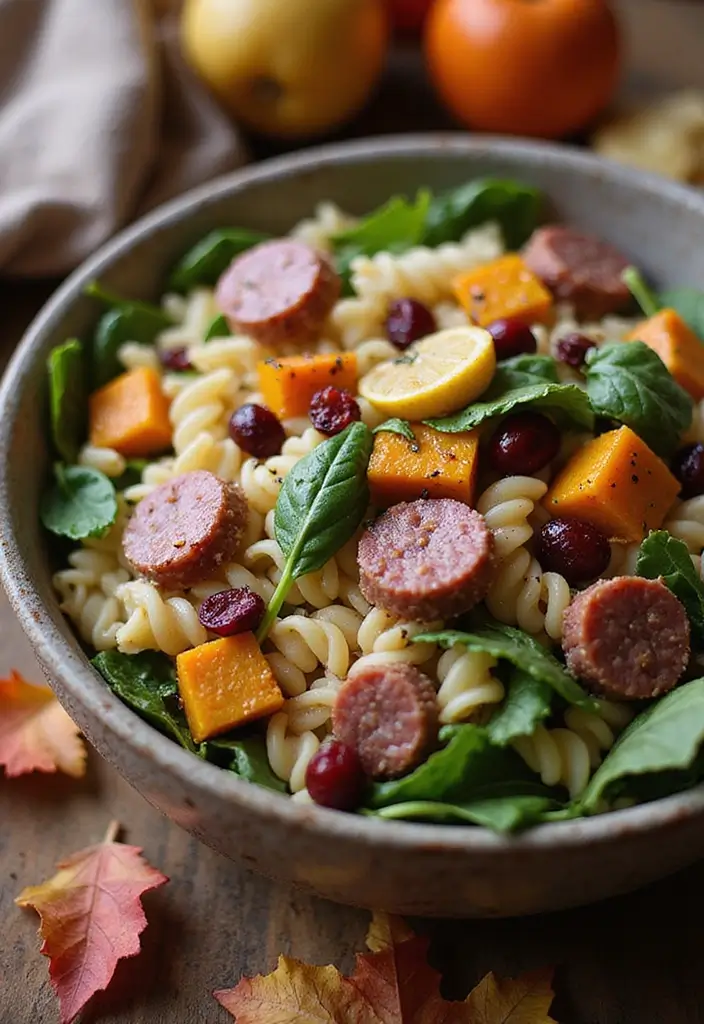 30+ Pasta Salad Recipes with Salami That Steal the Show 72 30+ Pasta Salad Recipes with Salami That Steal the Show - 12. Autumn Harvest Salami Pasta Salad