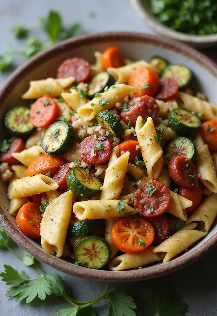 30+ Pasta Salad Recipes with Salami That Steal the Show 91 30+ Pasta Salad Recipes with Salami That Steal the Show - 15. Roasted Vegetable and Salami Pasta Salad