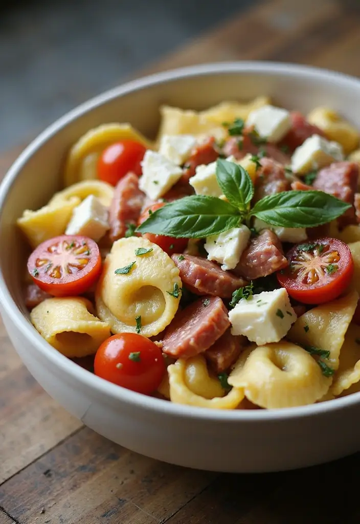 30+ Pasta Salad Recipes with Salami That Steal the Show 103 30+ Pasta Salad Recipes with Salami That Steal the Show - 17. Salami and Cheese Tortellini Salad