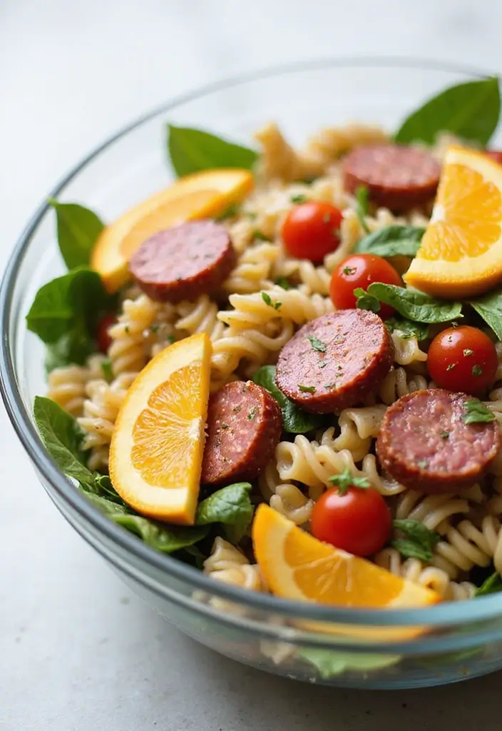 30+ Pasta Salad Recipes with Salami That Steal the Show 143 30+ Pasta Salad Recipes with Salami That Steal the Show - 23. Citrus Salami Pasta Salad