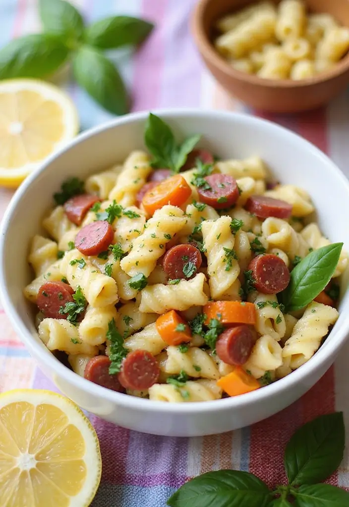 30+ Pasta Salad Recipes with Salami That Steal the Show 37 30+ Pasta Salad Recipes with Salami That Steal the Show - 7. Lemon Basil Salami Pasta Salad
