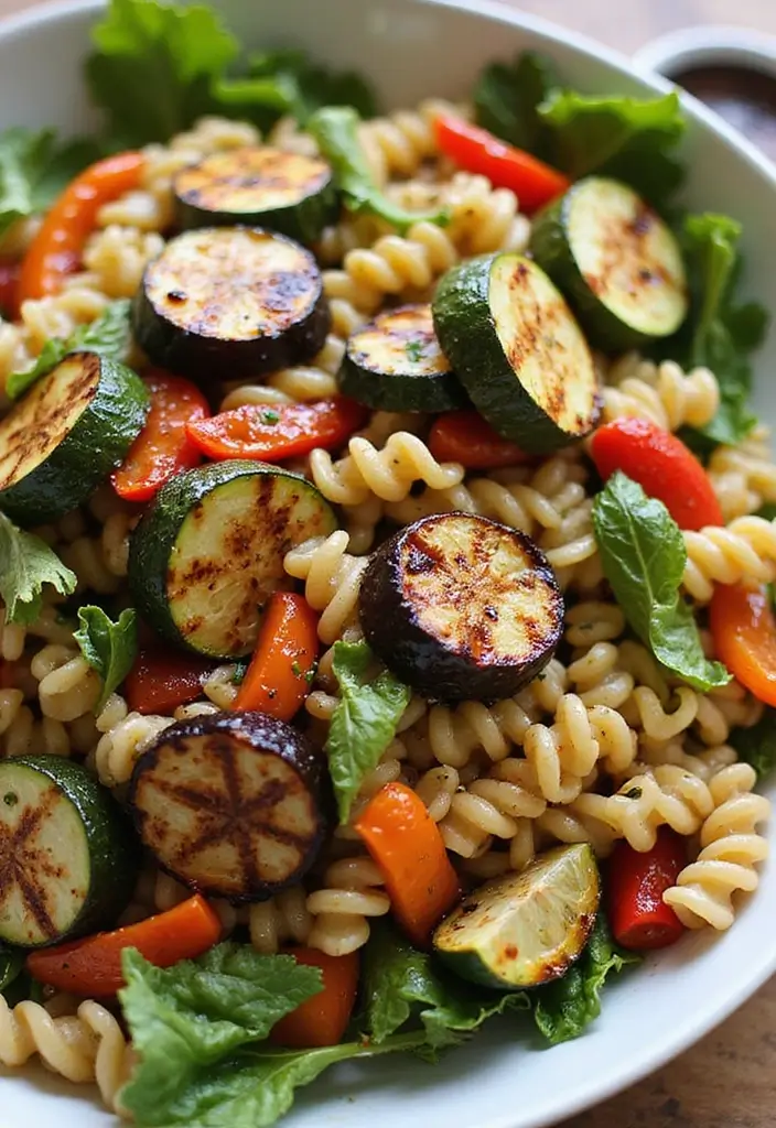 30+ Pasta Salad with Lettuce Recipes for Crunchy Fresh Bites 76 30+ Pasta Salad with Lettuce Recipes for Crunchy Fresh Bites - 14. Grilled Vegetable Pasta Salad with Greens