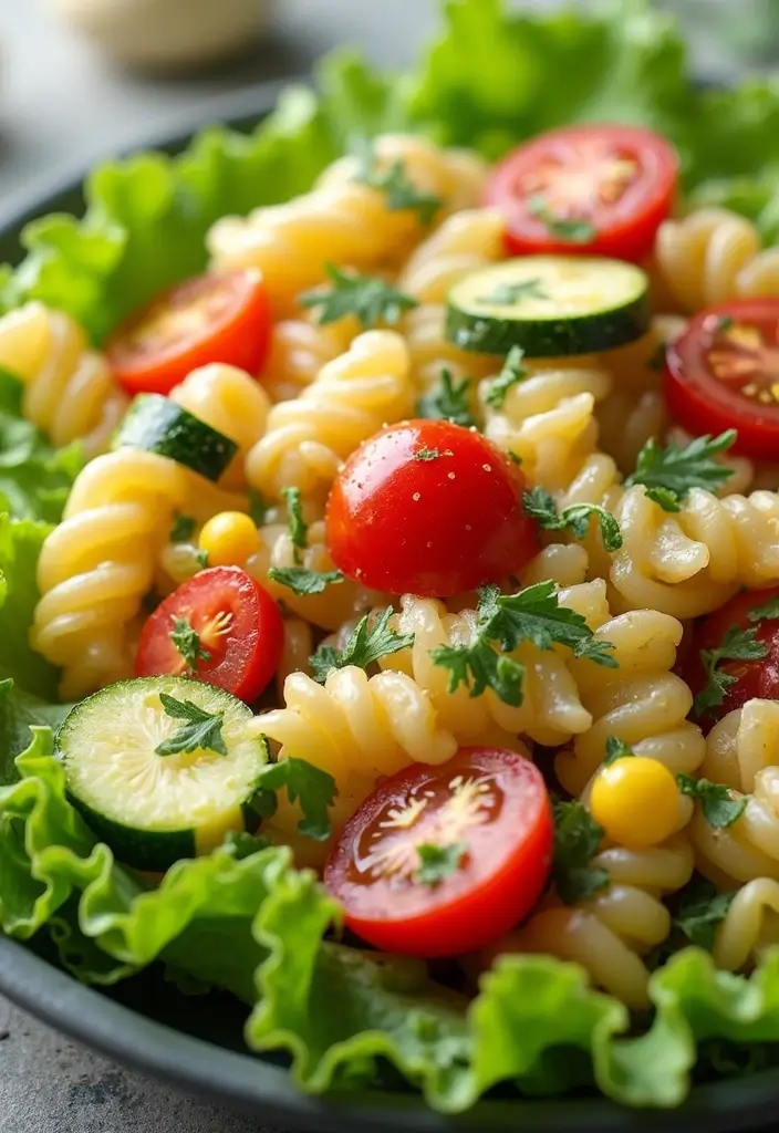30+ Pasta Salad with Lettuce Recipes for Crunchy Fresh Bites 93 30+ Pasta Salad with Lettuce Recipes for Crunchy Fresh Bites - 17. Summer Veggie Pasta Salad with Lettuce